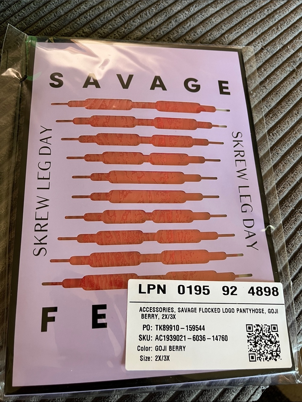 Savage fenty skrew leg day goji berry